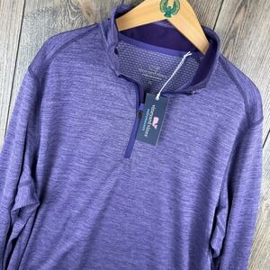 Vineyard Vines Performance Sankaty Quarter Zip Pullover Purple NWT Mens XL